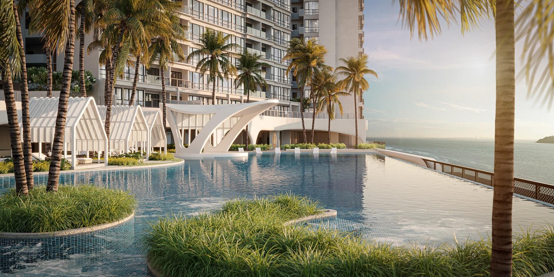 Queens Residences Q3 waterfront architectural impression